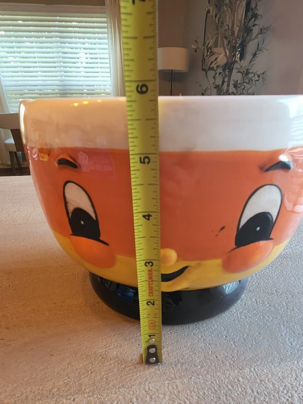 Johanna Parker Large Candy Corn Bowl HTF Halloween Collectible H 6
